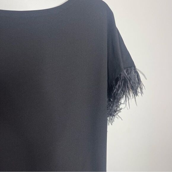 Jay X Jay Godfrey Womens Black Cocktail Budden Mini Dress Feather Sleeve New - Picture 7 of 14